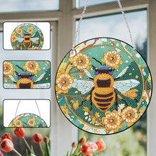 Load image into Gallery viewer, Acrylic Single-Sided Diamond Painting Hanging Pendant Home Decor (Flower Bees )
