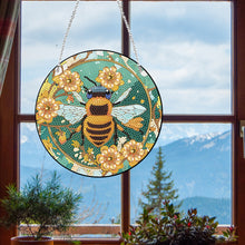 Load image into Gallery viewer, Acrylic Single-Sided Diamond Painting Hanging Pendant Home Decor (Flower Bees )
