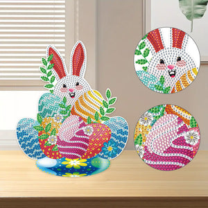 Special Shape Desktop Diamond Painting Art Kit Home Office Decor (Bunny Eggs)