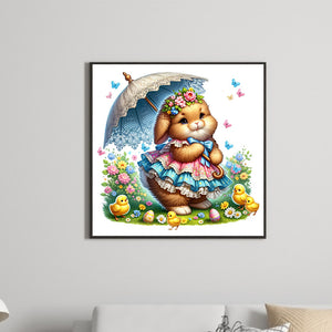 Spring Garden Rabbit 40*40CM (canvas) Full Square Drill Diamond Painting