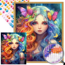 Load image into Gallery viewer, Colorful Hair Butterfly Girl 40*50CM (canvas) Full AB Round Drill Diamond Painting
