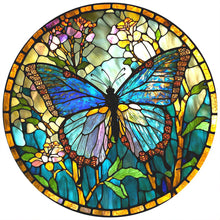Load image into Gallery viewer, Butterfly Stained Glass 30*30CM (canvas) Full Round Drill Diamond Painting
