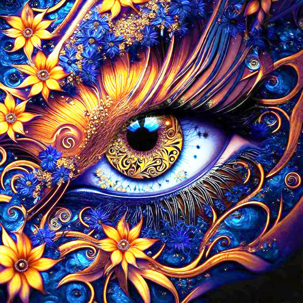 Flower And Dragon'S Eye 30*30CM (canvas) Full Round Drill Diamond Painting