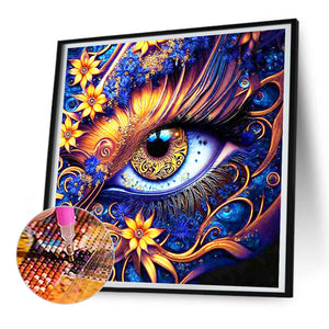 Flower And Dragon'S Eye 30*30CM (canvas) Full Round Drill Diamond Painting