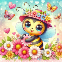 Load image into Gallery viewer, Flower Bee 30*30CM (canvas) Full Round Drill Diamond Painting
