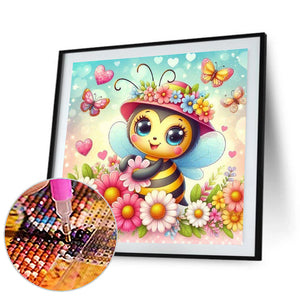 Flower Bee 30*30CM (canvas) Full Round Drill Diamond Painting