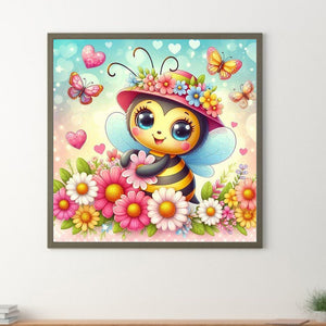 Flower Bee 30*30CM (canvas) Full Round Drill Diamond Painting