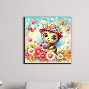 Flower Bee 30*30CM (canvas) Full Round Drill Diamond Painting