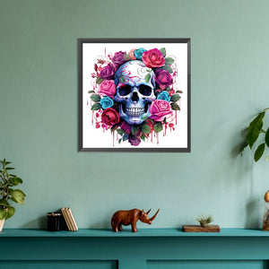 Rose Skull 30*30CM (canvas) Full Round Drill Diamond Painting