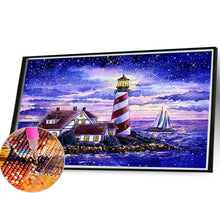 Load image into Gallery viewer, Crossing The Sea Lighthouse 40*30CM (canvas) Full Round Drill Diamond Painting
