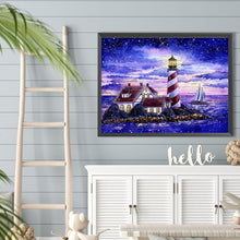 Load image into Gallery viewer, Crossing The Sea Lighthouse 40*30CM (canvas) Full Round Drill Diamond Painting
