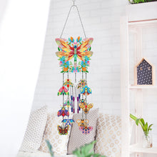 Load image into Gallery viewer, Double Side Wind Chime Diamond Art Hanging Pendant Home Decor (Wreath Butterfly)
