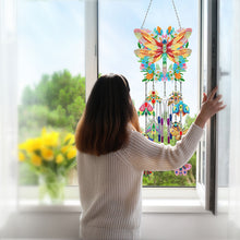 Load image into Gallery viewer, Double Side Wind Chime Diamond Art Hanging Pendant Home Decor (Wreath Butterfly)
