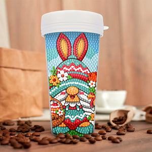 Easter 470ML Travel Diamond Painting Art Cup BPA Free With Lid (Flower Gnome)
