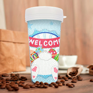 Easter 470ML Travel Diamond Painting Art Cup BPA Free With Lid (Rabbit Bottom)