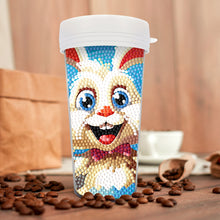 Load image into Gallery viewer, Easter 470ML Travel Diamond Painting Art Cup BPA Free With Lid (Cute Rabbit)
