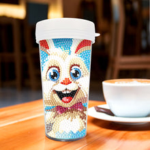 Load image into Gallery viewer, Easter 470ML Travel Diamond Painting Art Cup BPA Free With Lid (Cute Rabbit)
