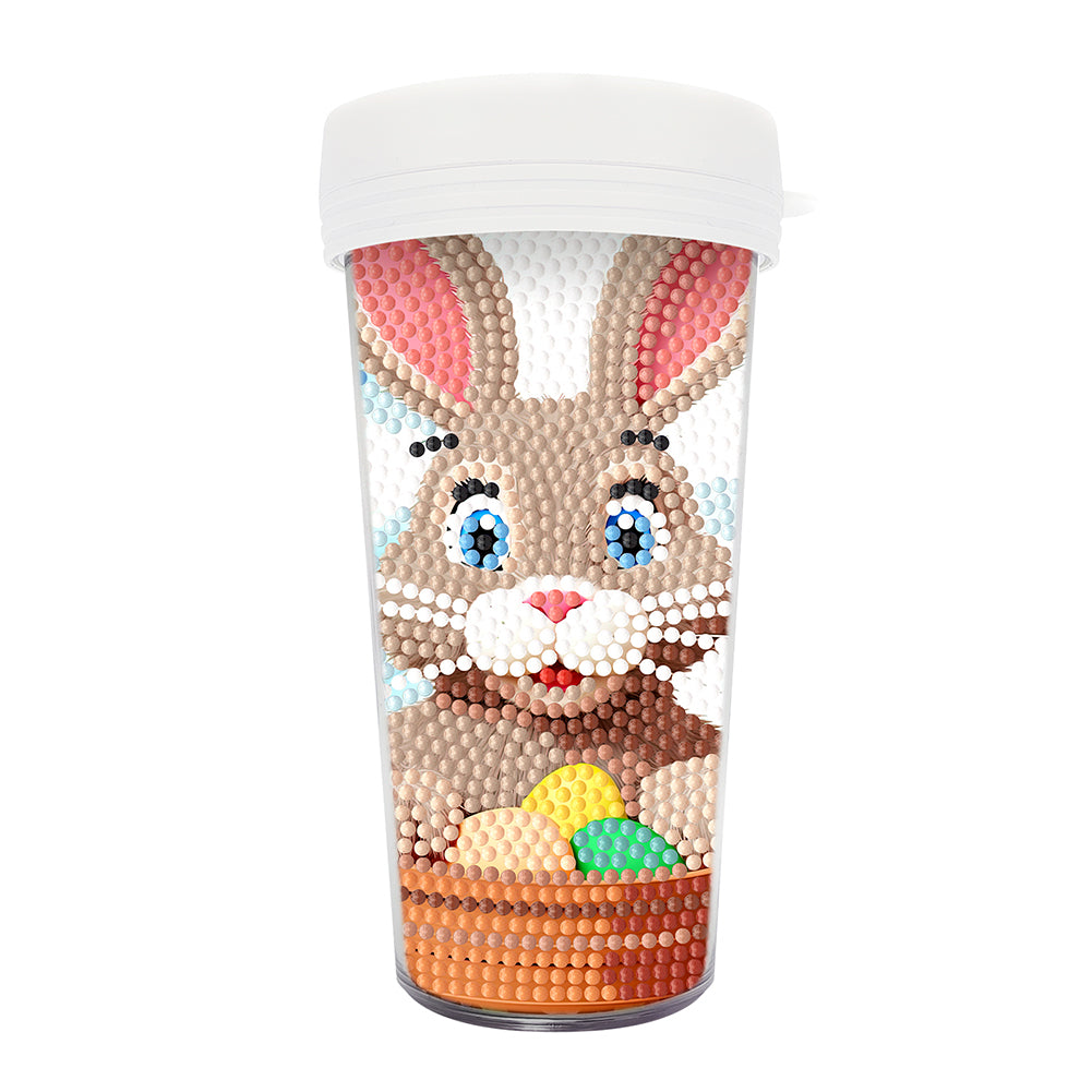 Easter 470ML Travel Home Diamond Painting Art Cup BPA Free With Lid (Rabbit Egg)