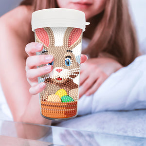 Easter 470ML Travel Home Diamond Painting Art Cup BPA Free With Lid (Rabbit Egg)