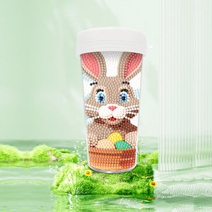 Easter 470ML Travel Home Diamond Painting Art Cup BPA Free With Lid (Rabbit Egg)