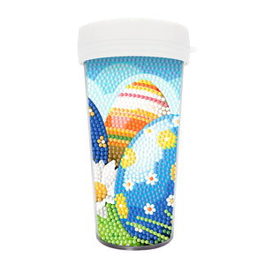 Easter 470ML Travel Home Diamond Painting Art Water Cup BPA Free With Lid (Eggs)