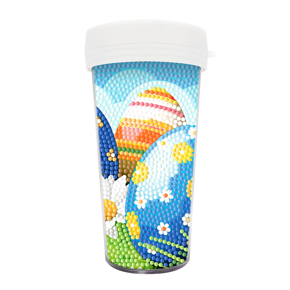 Easter 470ML Travel Home Diamond Painting Art Water Cup BPA Free With Lid (Eggs)