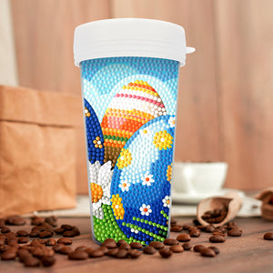 Easter 470ML Travel Home Diamond Painting Art Water Cup BPA Free With Lid (Eggs)