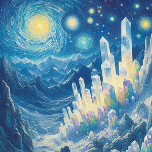 Crystal Mountain Under The Moon 30*30CM (canvas) Full Round Drill Diamond Painting