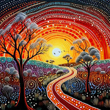 Load image into Gallery viewer, Road Under Sunset 30*30CM (canvas) Full Round Drill Diamond Painting
