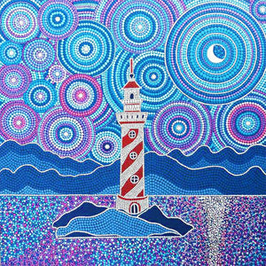 Island Lighthouse 30*30CM (canvas) Full Round Drill Diamond Painting