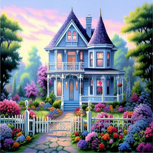 Woods House 30*30CM (canvas) Full Round Drill Diamond Painting