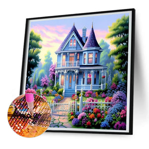 Woods House 30*30CM (canvas) Full Round Drill Diamond Painting