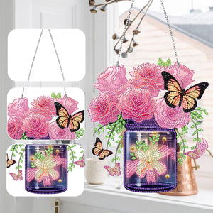 Glow Butterfly Vase 5D DIY Diamond Painting Dots Pendant Office Decor KJ096)