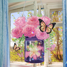 Load image into Gallery viewer, Glow Butterfly Vase 5D DIY Diamond Painting Dots Pendant Office Decor KJ096)
