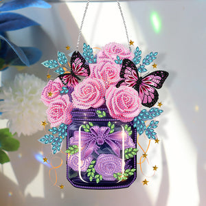 Glow Butterfly Vase 5D DIY Diamond Painting Dots Pendant Office Decor (KJ097)