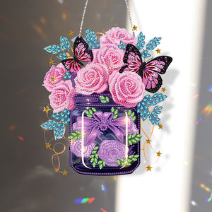 Glow Butterfly Vase 5D DIY Diamond Painting Dots Pendant Office Decor (KJ097)