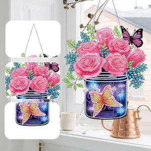 Glow Butterfly Vase 5D DIY Diamond Painting Dots Pendant Office Decor (KJ098)