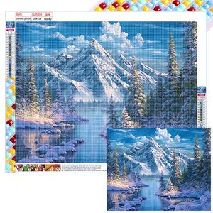 Woods Snow Mountain 50*40CM (canvas) Full Square Drill Diamond Painting