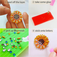 Load image into Gallery viewer, 3 Pairs Double Sided Sunflower Butterfly Diamond Painting DIY Earring Making Kit
