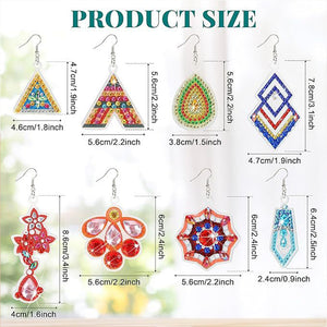 8 Pairs Double Sided Diamond Painting DIY Earring Making Kit for Women Girls
