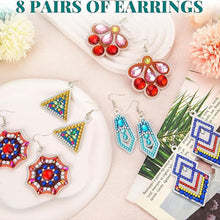 Load image into Gallery viewer, 8 Pairs Double Sided Diamond Painting DIY Earring Making Kit for Women Girls
