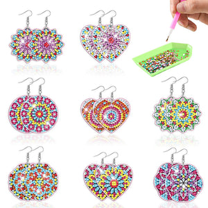 8 Pairs Double Sided Diamond Painting DIY Earring Making Kit for Women Girls