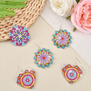 8 Pairs Double Sided Diamond Painting DIY Earring Making Kit for Women Girls