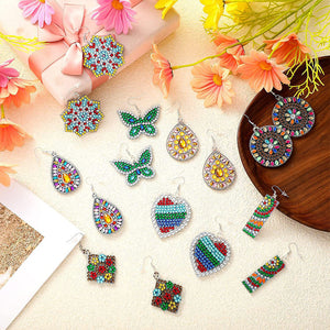 8 Pairs Double Sided Diamond Painting DIY Earring Making Kit for Women Girls