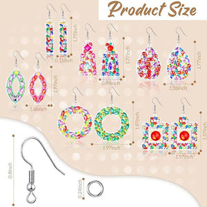 10 Pairs Double Sided Diamond Painting Earrings Gift for Women Girls (Style 1)