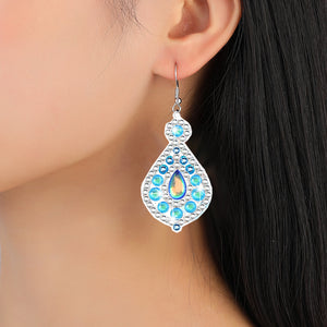 10 Pairs Double Sided Diamond Painting Earrings Gift for Women Girls (Style 2)