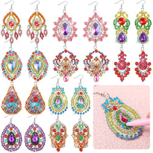 Load image into Gallery viewer, 10 Pairs Double Sided Diamond Painting Earrings Gift for Women Girls (Style 4)
