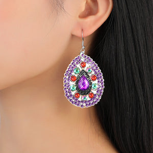 10 Pairs Double Sided Diamond Painting Earrings Gift for Women Girls (Style 4)