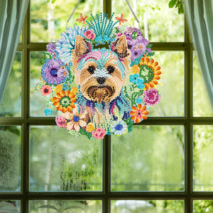 Single Side Special Shape Diamond Painting Hanging Pendant for Home Decor (Dog)