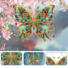 Load image into Gallery viewer, Special Shape Diamond Painting Hanging Pendant Home Decor (Green Butterfly)
